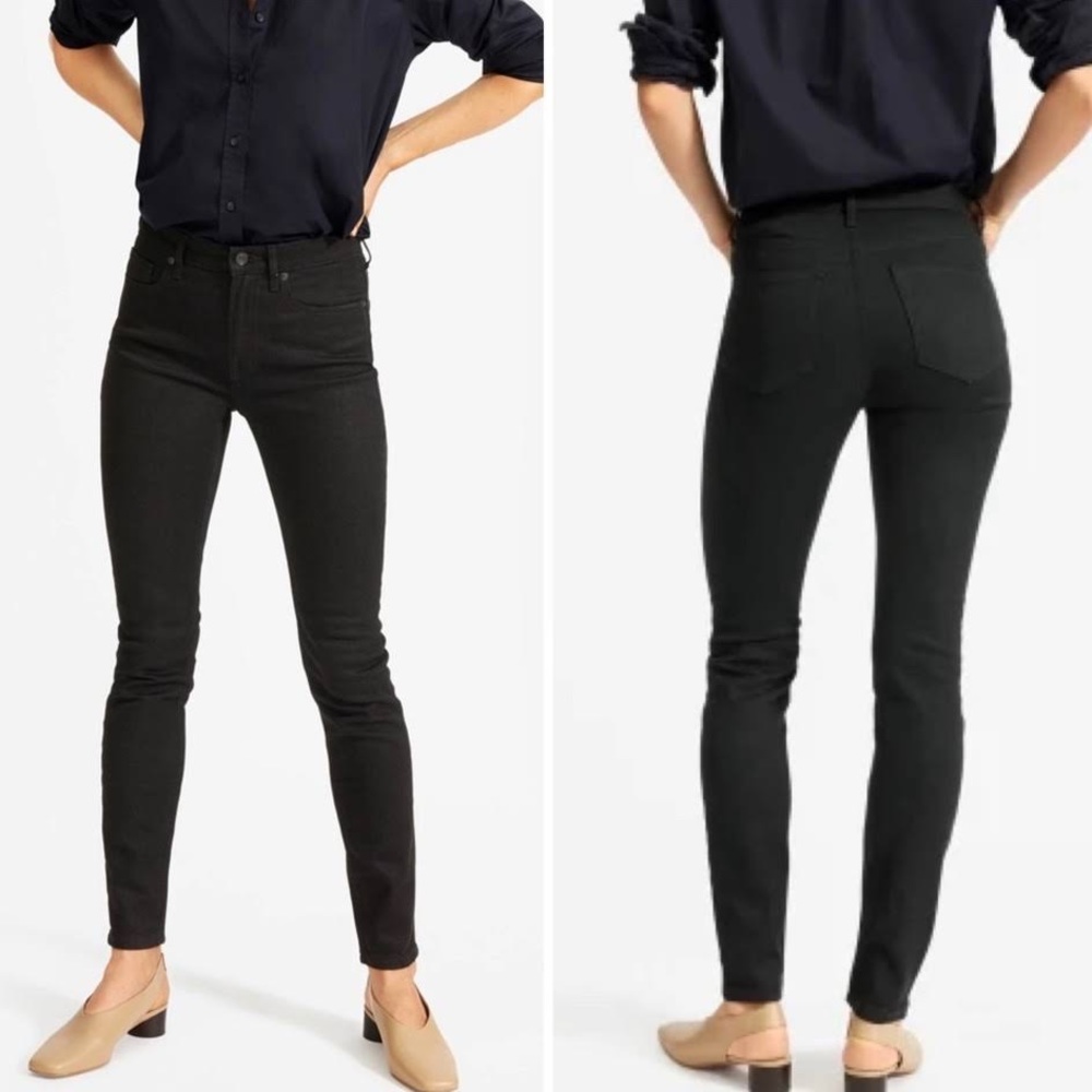 Everlane Mid Rise Black Skinny Jeans Women’s Sz 23 Regular 28” Inseam